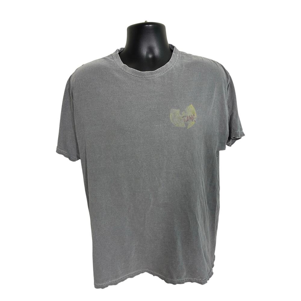 Wu Tang Clan Logo Graphic T-Shirt Gray Distressed Large